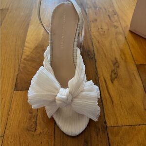 Loeffler Randall Cream Heels with Bow Detail
